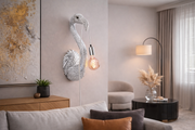 Lampa ścienna Tiffany Junior, srebrna, 20.5 X 19 X 50 cm